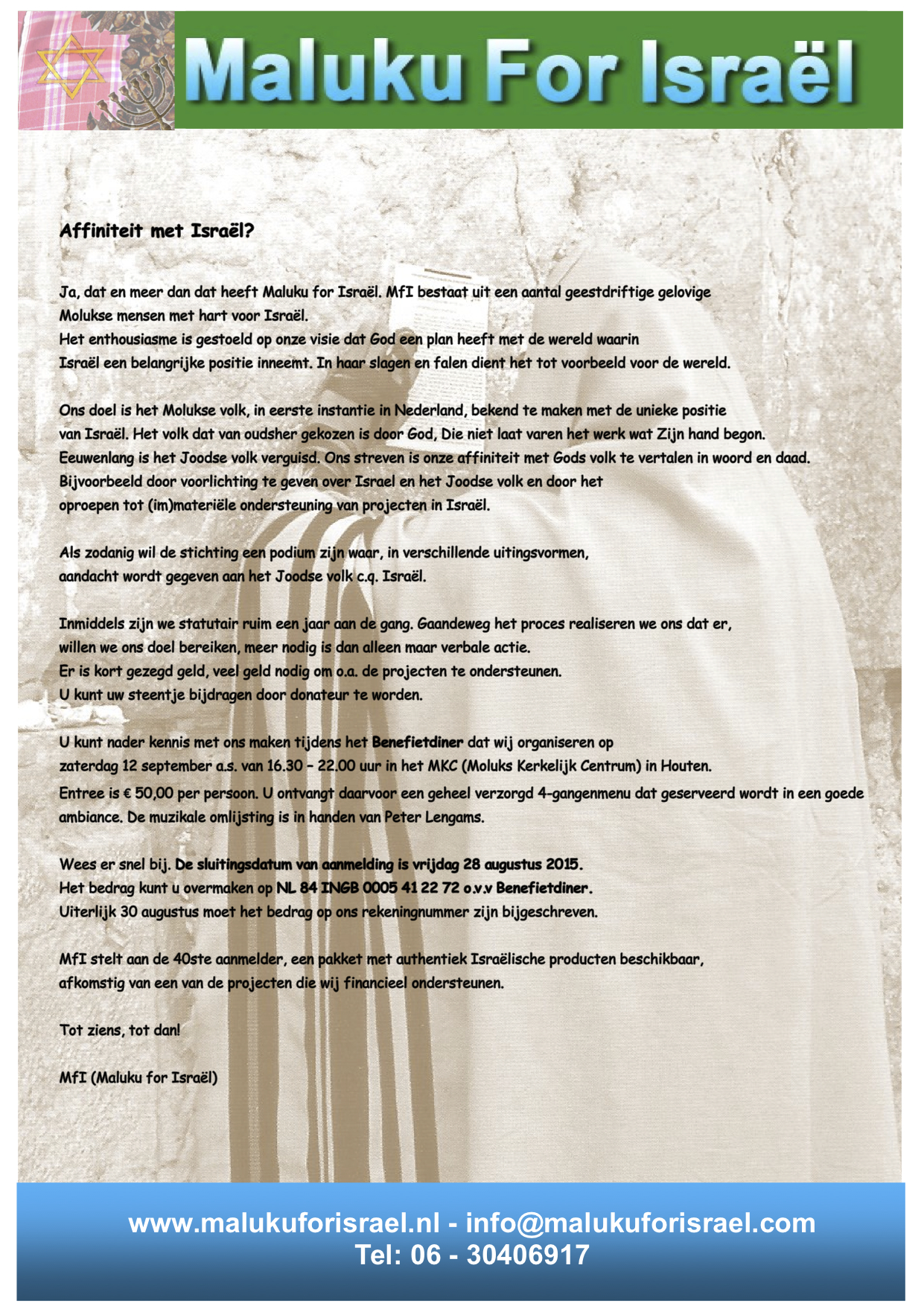 Toelichting Benefietdiner